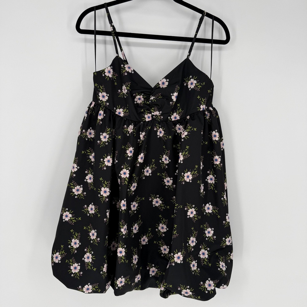FREE PEOPLE BUBBLE MINI DRESS BABYDOLL FLORAL‎ SWEETHEART NECKLINE MEDIUM NWT